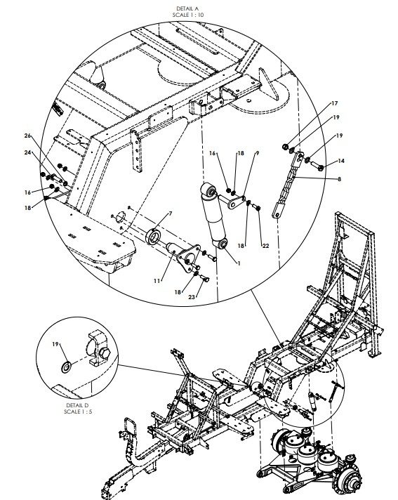 A96088 HANDBRAKE &amp; AXLE MOUNTING ASSEMBLY