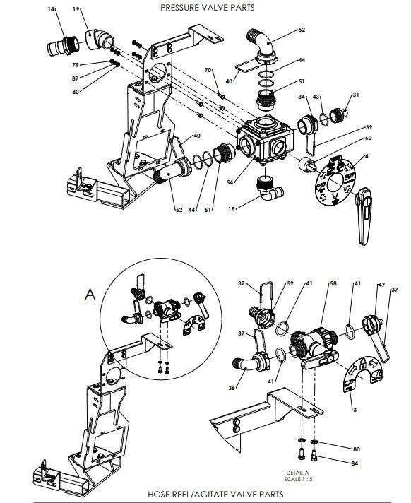 A96138-R02 (c) Manual Valve Assembly - 2" QRC - No Pump To Rinse Tank