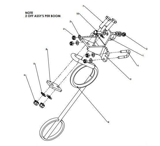 A79335 BOLT ON SPRING TINE BOOM SKID - 36M