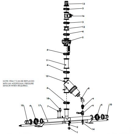  A79388 CENTRE FRAME PLUMING - 2" - WITH FLOW METER 