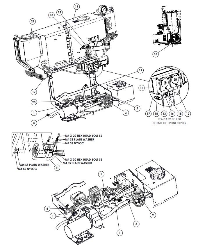 A83143 AS120 FRAME TO TANK ASSEMBLY TWIN PUMPS