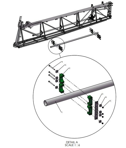 A79195 INNER FRAME SLUG PELLET DELIVERY PIPE ASSEMBLY