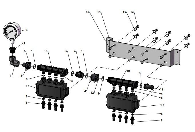 A66201 ARAG MULTIFLOW BLOCKAGE DETECTION - 8 OUTLET - PLANTER MOUNT