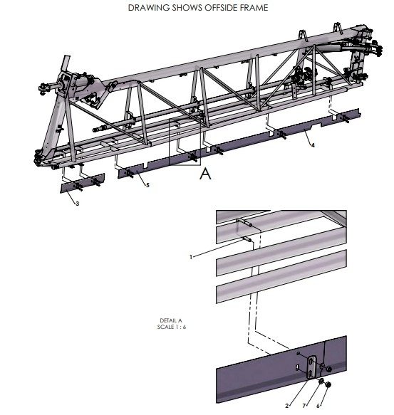 A79434 -ET GUARD ASSEMBLY - INNER FRAME - 0.5M -ET SPACING - SELF PROPELLED