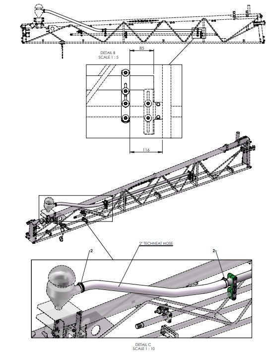 A79196 MID FRAME SLUG PELLET DELIVERY PIPE ASSEMBLY 1