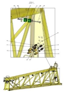 A41387 HYDRAULIC HOSE LAYOUT - BOOM HOSES - TRIPLE FOLD 5M MID FRAME