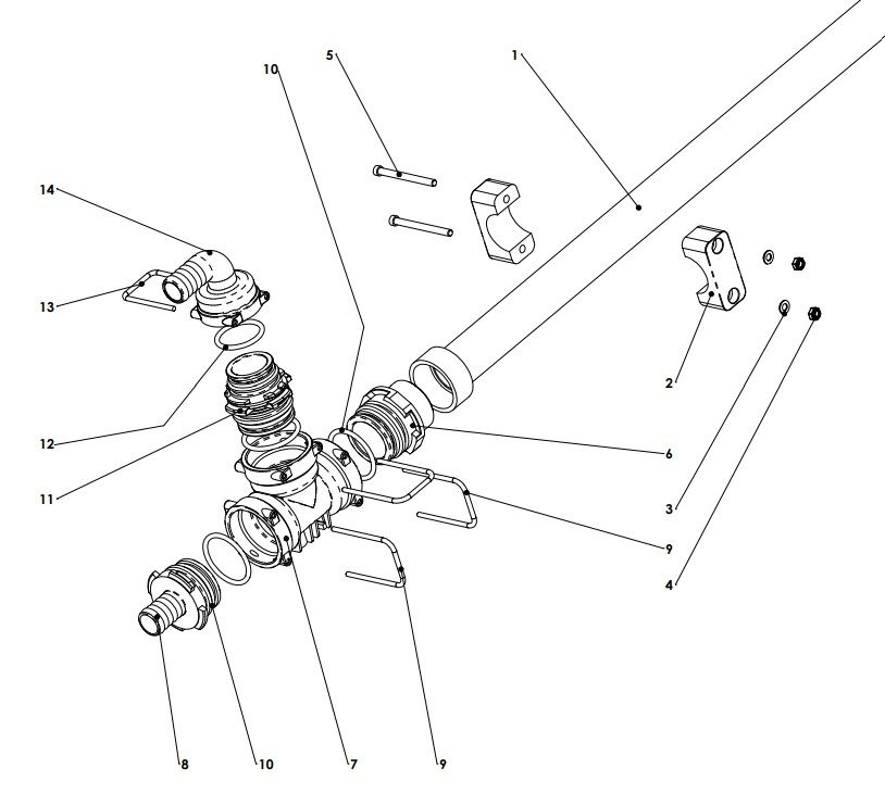 INNER FRAME 1 1 FEED TUBE TWIN FOLD ASSY