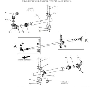 A79357 3/4" SPRAY LINE ASSEMBLY - 1.5M OUTER FRAME 