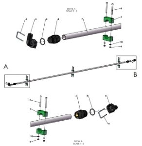 A41373 1inch FEED TUBE ASSEMBLY - 6M MID FRAME