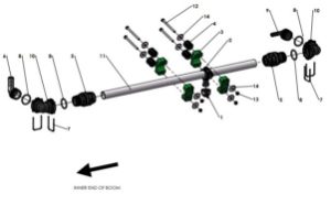 A41363 3/4" SPRAY LINE ASSEMBLY - 1M TIP FRAME