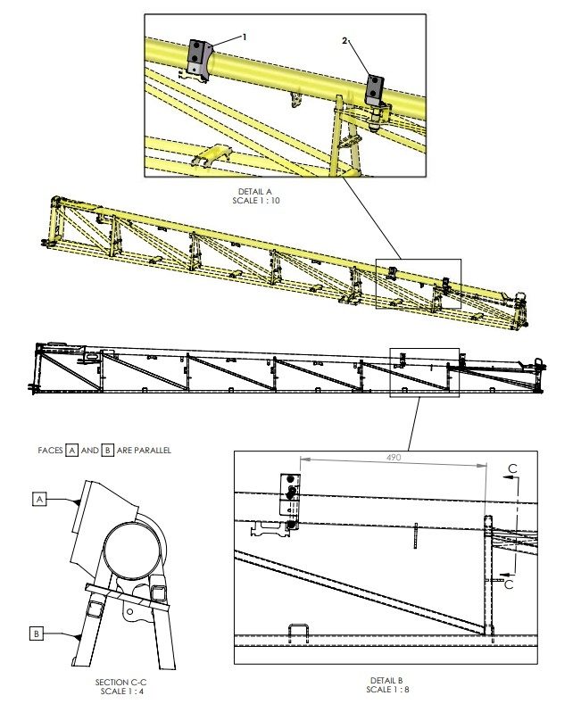 A41381 STOP PADS ASSEMBLY - 6M MID, 1M OUTER, 1M TIP