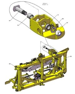 A41302 (a) CENTRE FRAME TO YAW FRAME ASSEMBLY