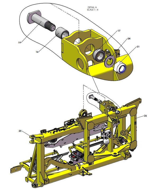 A41302 (a) CENTRE FRAME TO YAW FRAME ASSEMBLY