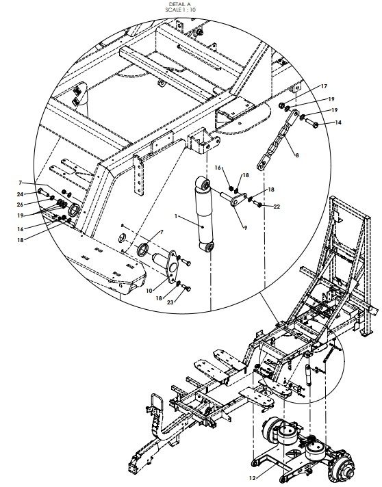 A97011 HANDBRAKE &amp; AXLE MOUNTING ASSEMBLY