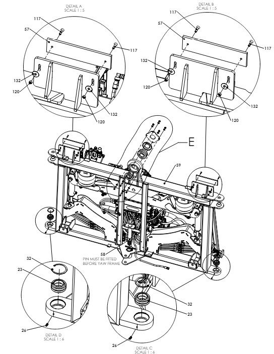 A79034 G-SERIES CENTRE FRAME ASSEMBLY-NON PROPORTIONAL HYDRAULICS