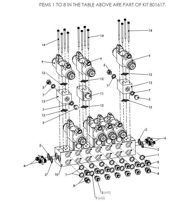 A79047 CENTRE FRAME 7 STATION HYDRAULIC BLOCK ASSY - PROPORTIONAL