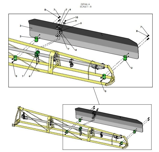 A41290-R01 2M TIP FRAME HEDGEROW PROTECTION PLATE ASSEMBLY