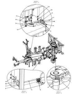 A97011 HANDBRAKE &amp; AXLE MOUNTING ASSEMBLY 1 