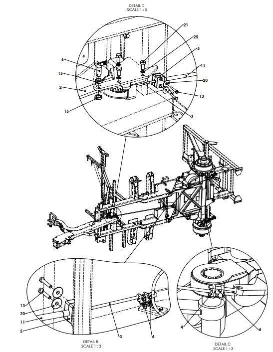 A97011 HANDBRAKE &amp; AXLE MOUNTING ASSEMBLY 1 