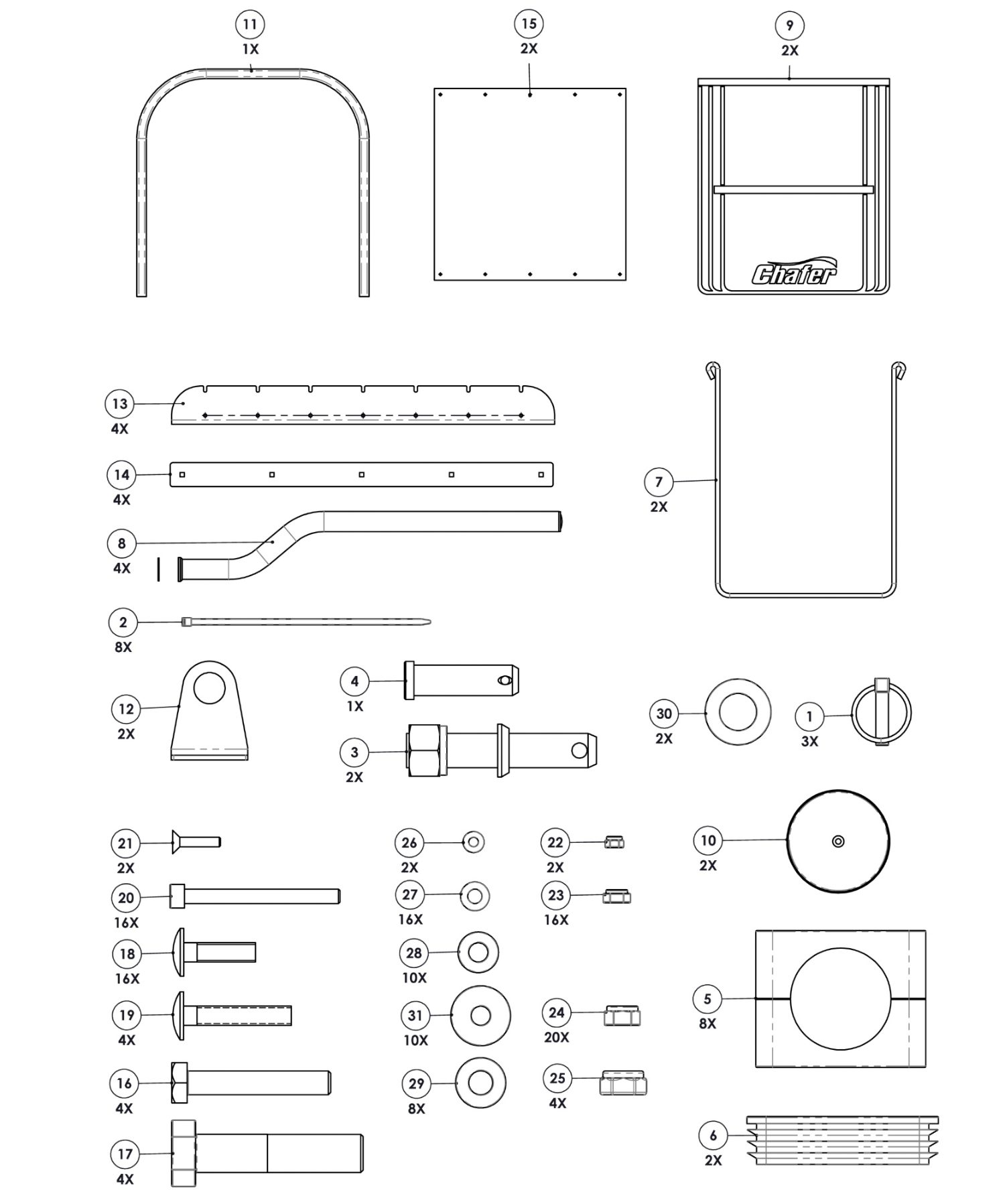 Pages from Parts Manual - Universal Tractor Mudguards - A96261-R02