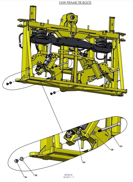 A79382-R01 G-SERIES CENTRE FRAME TO YAW FRAME ASSY - PROPORTIONAL HYDRAULICS 2