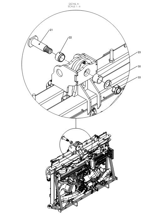 A79042 G-SERIES CENTRE FRAME TO YAW FRAME ASSY-NON PROPORTIONAL HYDRAULICS 1