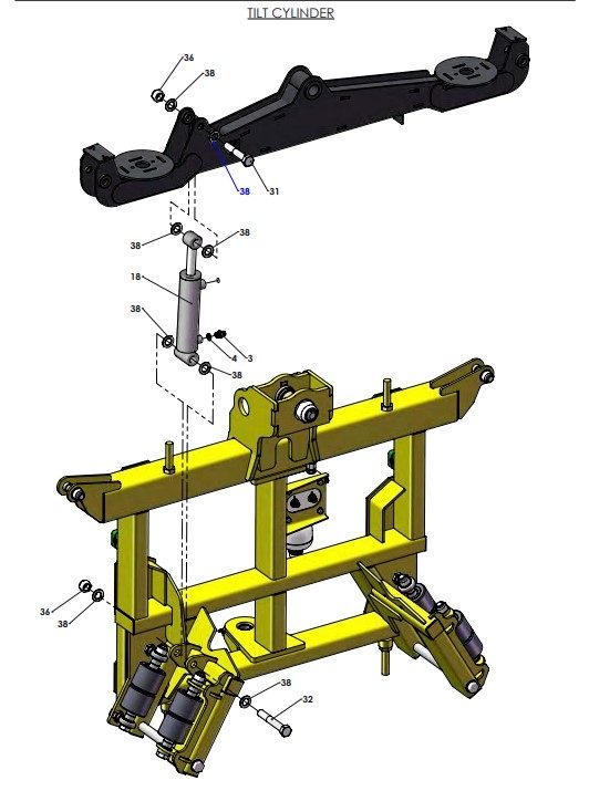 A79382-R01 G-SERIES CENTRE FRAME TO YAW FRAME ASSY - PROPORTIONAL HYDRAULICS 3