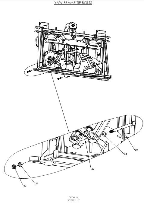 A79042 G-SERIES CENTRE FRAME TO YAW FRAME ASSY-NON PROPORTIONAL HYDRAULICS 2