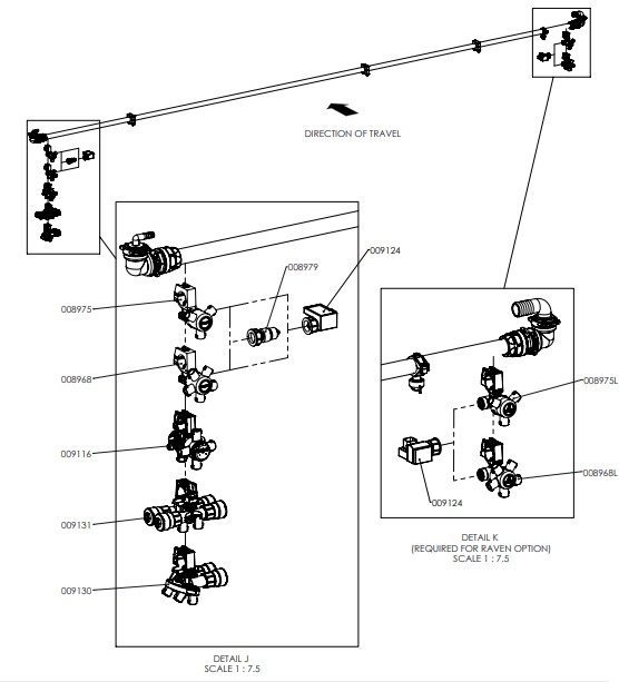 A41350 (b) 1inch SPRAY LINE ASSEMBLY - INNER FRAME