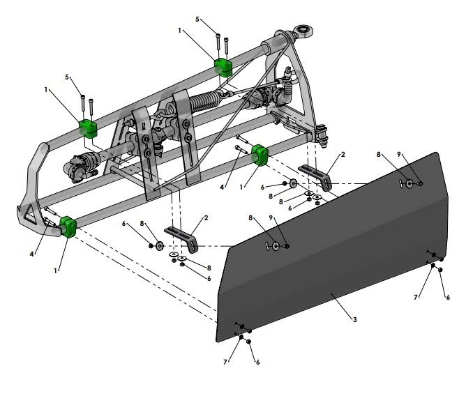 A41396 1M TIP FRAME HEDGEROW PROTECTION PLATE ASSEMBLY