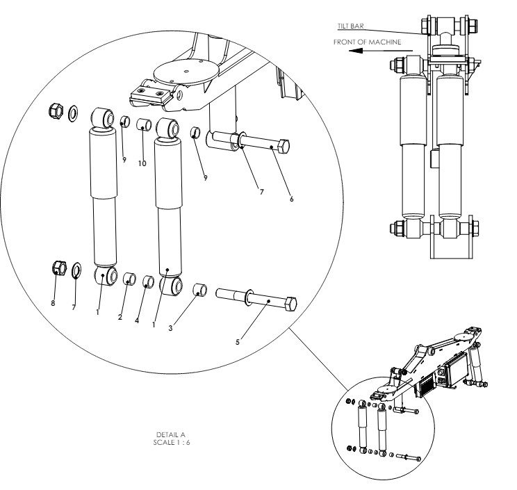 A41288 TILT BAR DAMPER KIT NORAC F SERIES