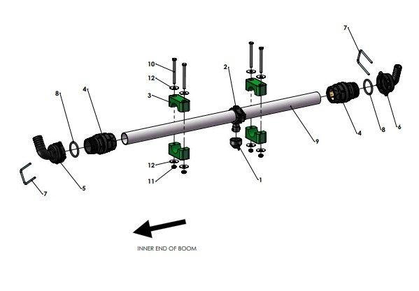 A41360 1" SPRAY LINE ASSEMBLY - 1M OUTER FRAME