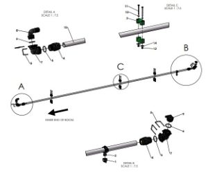 A41354 1inch SPRAY LINE ASSEMBLY - 5M MID FRAME