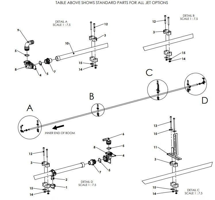 A79353 34 SPRAY LINE ASSEMBLY - MID FRAME 