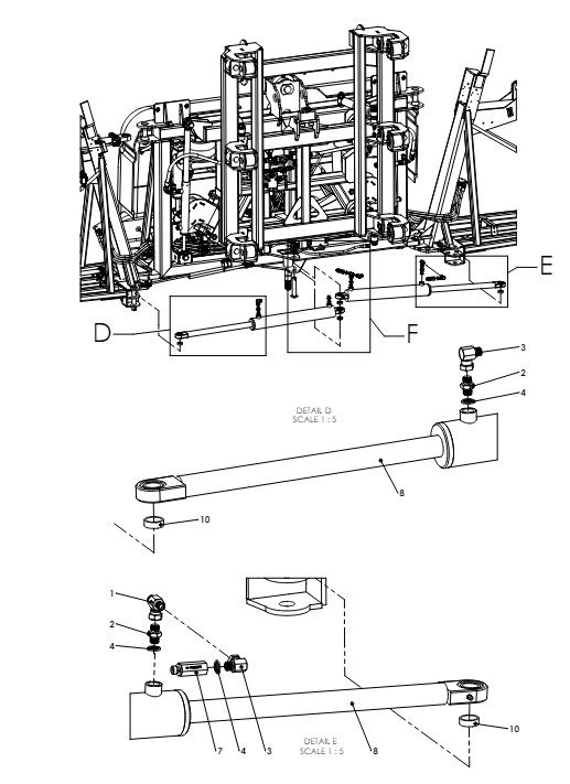 A79044 G-SERIES BACK FRAME TO INNER FRAME ASSY - NON PROPORTIONAL HYDRAULICS 4