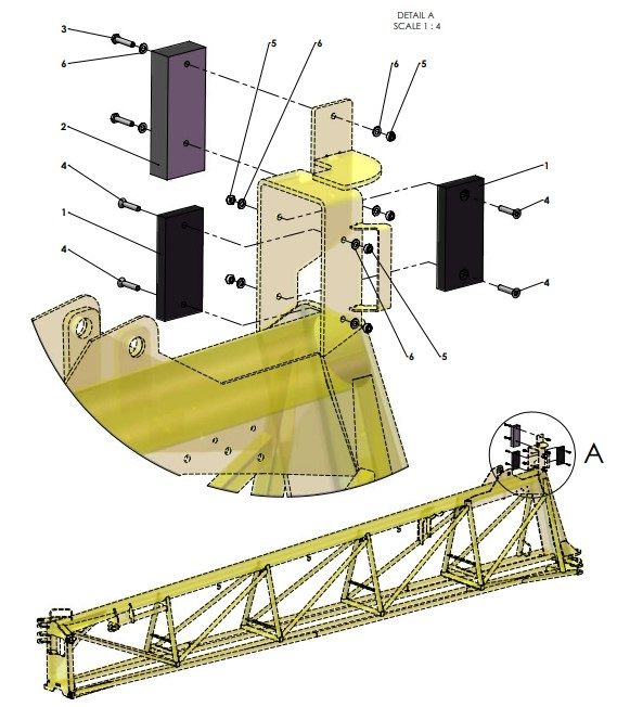 A41369 INNER FRAME WEAR PADS ASSEMBLY - 6M MID FRAME