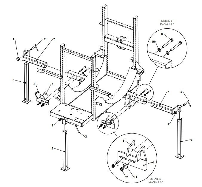 A66188 QUICKSTART 1200L ROUND TANK SUPPORT LEGS ASSEMBLY