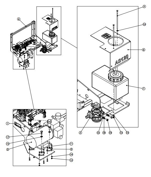 A83015-01 MAIN FRAME AND PLUMBING ASSY