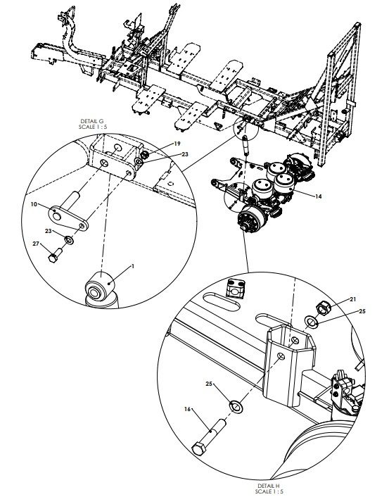 A96241 HANDBRAKE &amp; AXLE MOUNTING ASSEMBLY - BPW 4 