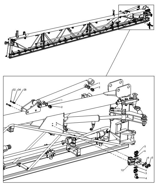 A79187 G-SERIES 2M FOLD OVER TIP HYDRAULICS ASSEMBLY 3