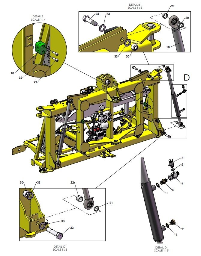 A41302 (b) CENTRE FRAME TO YAW FRAME ASSEMBLY