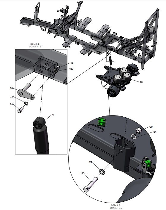 A96355 (d) Handbrake & Axle Mounting Assembly - BPW