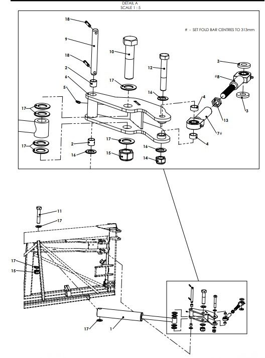 A79238 SECOND FOLD ARM ASSEMBLY - WITHOUT ANGLE SENSOR