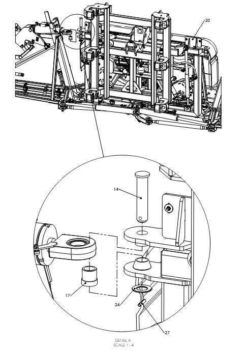 A79143 G-SERIES BACK FRAME TO INNER FRAME ASSY - PROPORTIONAL HYDRAULICS 1