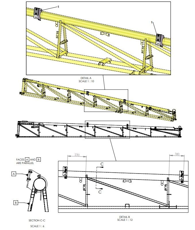 A41380 STOP PADS ASSEMBLY - 6M MID, 2M OUTER, 2M TIP