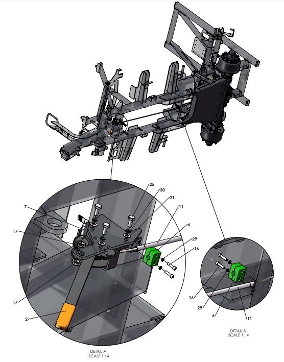 A96355 (a) Handbrake & Axle Mounting Assembly - BPW