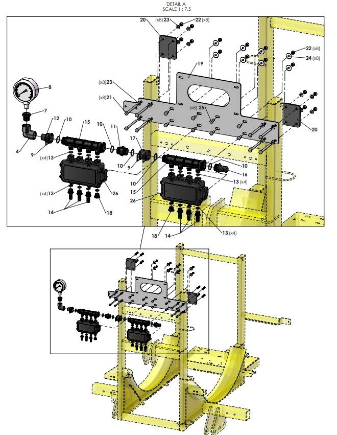 A66185-R01 ARAG MULTIFLOW BLOCKAGE DETECTION - 6 OUTLET