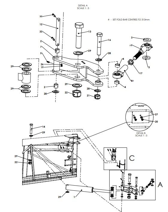 A79239-R01 SECOND FOLD ARM ASSEMBLY - WITH ANGLE SENSOR