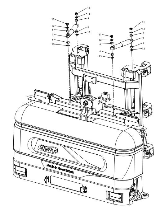 A79032 G-SERIES BACK FRAME ASSEMBLY - NON PROPORTIONAL HYDRAULICS 1 