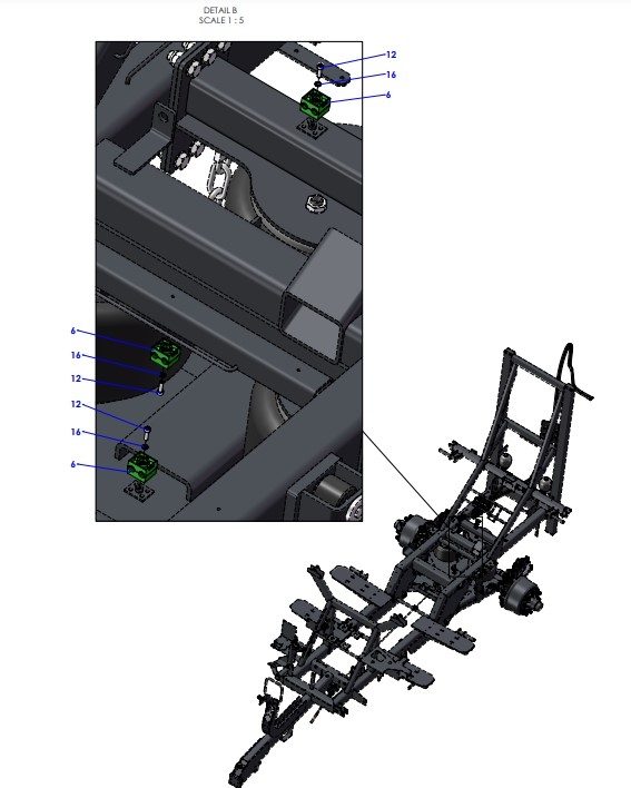 A96271-R01 (b) Hydraulics Assembly - Rear Block To Axle - Double Lift Cylinder